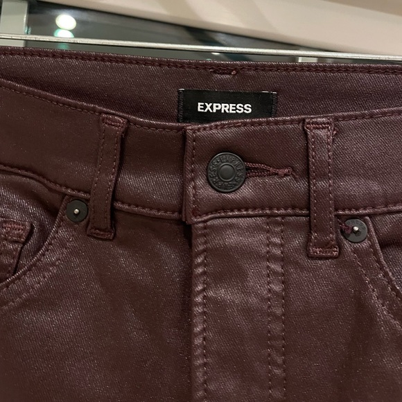 Express “Wet Look” High-Rise Skinny Jeans - Picture 2 of 4